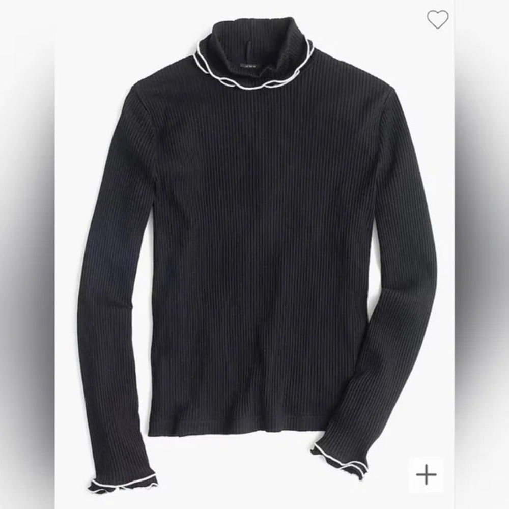 Jcrew contrast edge cotton turtleneck